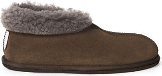 Celtic & Co. British Shearling Bootee Slippers in Khaki at Nordstrom, Size 13