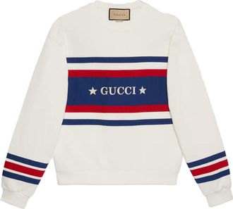 Gucci Cotton Jersey Sweatshirt With Embroidery Off White 746988-XJFK1-9088