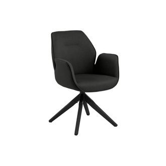 Hellin Silla de comedor aura patas negras con reposabrazos y retorno en color