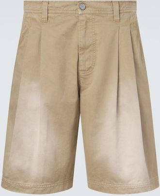 ERL Pleated cotton twill Bermuda shorts