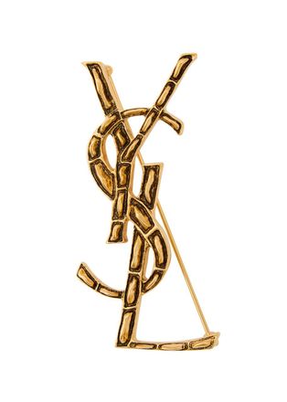 Saint Laurent Opyum Sculpted Metal Brooch - Gold - One Size