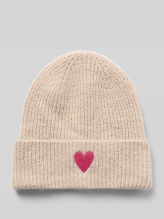 Pieces Beanie mit Stickerei Modell MALIKA in Beige Melange, Gr&ouml;&szlig;e 1