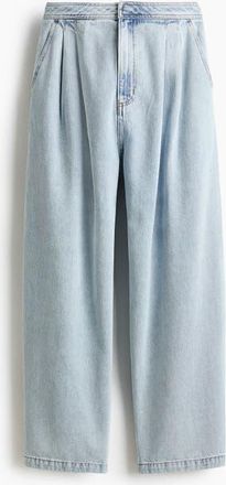 H&M Barrel High Waist Ankle Jeans in Light Denim Blue at Nordstrom, Size 12
