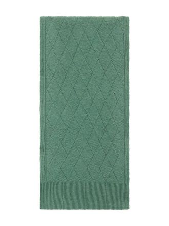 Malo geometric-pattern knit scarf - Groen