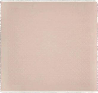 Tory Burch Jacquard Monogram Sjaal met Franjes - Dames - Zijden sjaals - Roze - ONE Size - Wol - Accessoires