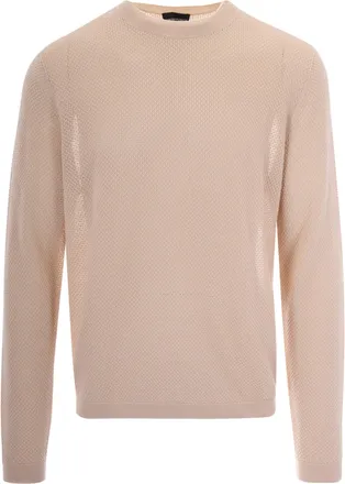 Emporio Armani Textured Knit Crew Neck Sweater in French Oak