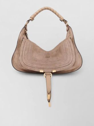 Chlo&eacute; suede small marcie shoulder bag top handle