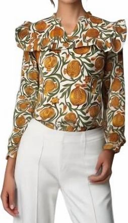 Celina Moon Ruffle Blouse In Golden Pomegranate