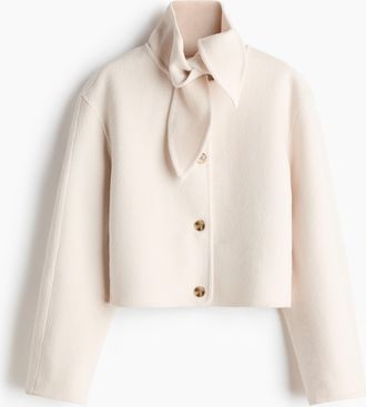 H&M Handgefertigte Jacke aus Wollgemisch - Cremefarben