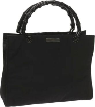 Gucci Pre-owned Handbags, female, Black, Size: ONE SIZE Pre-owned Canvas Handbag