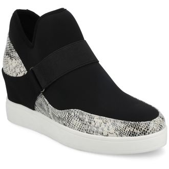 Journee Collection Womens Damari High Top Stretch Wedge Sneaker