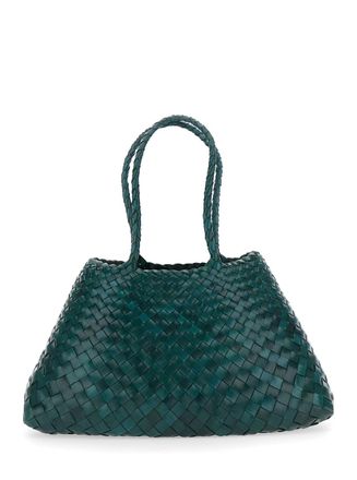 Dragon Diffusion Womens Leather Shoulder Bag Santa Croce Green