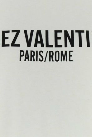 Valentino Garavani Womens White Cotton T-Shirt Avorio Exterior Exterior: T-shirts And Polos