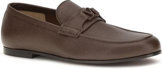Valentino Garavani Mens Vlogo Signature Loafers Deer Leather Light Coffee
