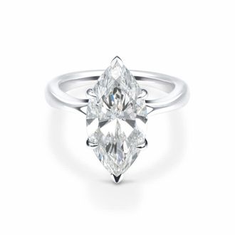 Grown Brilliance 5 Carat Marquise Lab Grown Solitaire Diamond Engagement Ring in 14K White Gold, F Color, VS Clarity