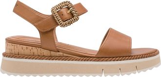 Tamaris Sandalen met sleehak, in leer