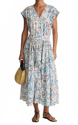 Apiece Apart Agathe Tier Midi Dress In Earthly Delights Batik