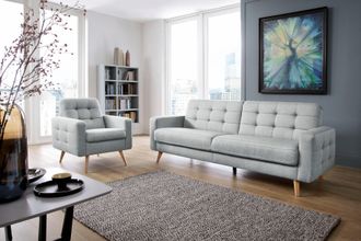 Exxpo Sofa Fashion 3-Sitzer »Nappa, kompakt und komfortabel, bequem, zeitloses Design, L-Form« tolle Detailverarbeitung, mit Bettfunktion und Bettkasten