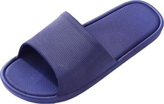Generic Womens Open Toe Platform Slippers Non Slip Sole Summer Home and Bathroom Comfortable Shoes for Ladies (Blue, 7)