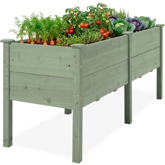 Best Choice Products 72 x 24 x 30 Raised Garden Bed, Extra Deep 16 Depth, Elevated Wood Planter Stand