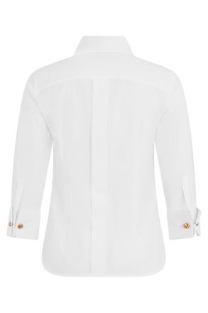 Elisabetta Franchi Cotton Long-Sleeve Shirt - White