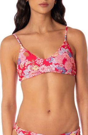 Maaji Liberties Floral Reversible Bikini Top in Open Pink at Nordstrom Rack, Size Medium