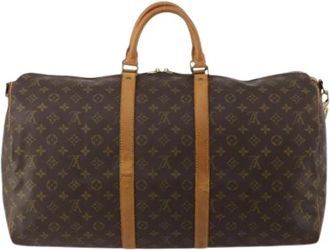 Louis Vuitton Pre-owned Weekend Bag - Dames - Vintage Weekendtas - Bruin - ONE Size - Leer - Vintage
