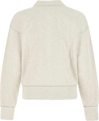 Isabel Marant Womens Logo-Print Cotton-Blend Sweatshirt Beige Polyester Bord Sweater