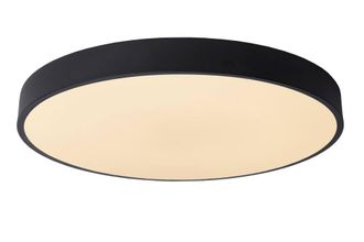 Lucide UNAR Dimmable Stylish Decorative Indoor LED Flush Ceiling Light in Black