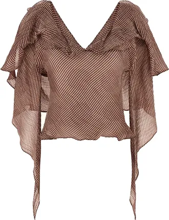 Kiko Kostadinov Bordeaux Linen Womens Blouse