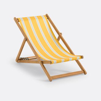 La Redoute Interieurs Ligstoel in acacia en stof, Veniza