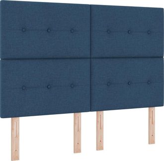 vidaXL Box Spring Bed with Mattress Dark Grey 90x190 cm Fabric Blue vidaXL
