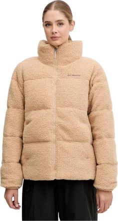 Columbia Puffect Sherpa Jas - Dames - Ski Jassen - Beige - XS - Leer - Fitness