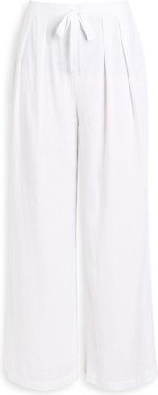 Eberjey Linen-blend Trousers - White - S (UK8-10 / S)