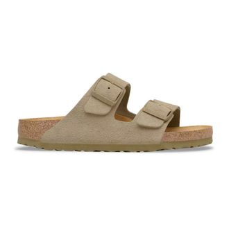Birkenstock Sliders, unisex, Beige, Size: 10 US Arizona Suede Narrow Fit
