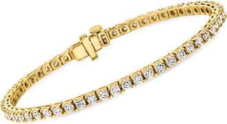 Ross-Simons Lab-Grown Diamond Tennis Bracelet in 18kt Gold Over Sterling