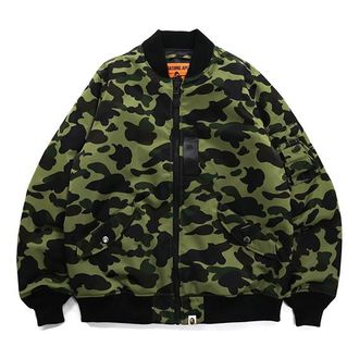 A Bathing Ape 1st Camo Nylon Twill MA-1 Jacket Green 1H80-140-015