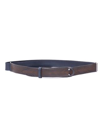 Orciani Brown Calf Leather Belt With Polished Finish
