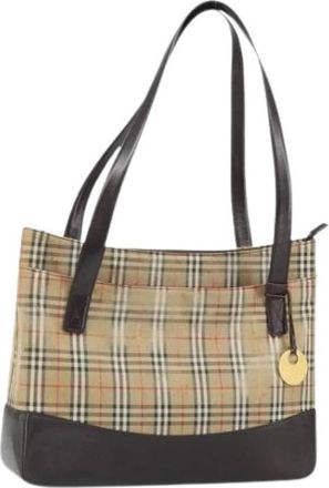 Burberry Pre-owned Tote Bags, female, Beige, Size: ONE SIZE Pre-owned Vintage Canvas Tote