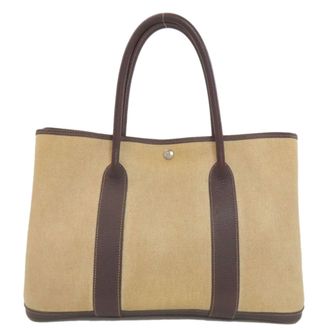 Herm&egrave;s Beige Toile H Tote Bag (Pre-Owned)