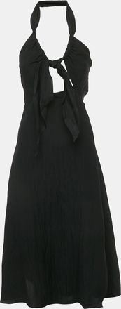 Sandro Black Crepe Tied Backless Dress
