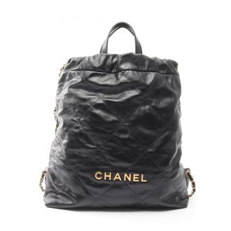 Chanel Black Leather Backpack (Pre-Owned)