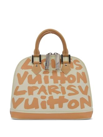 Louis Vuitton 2001 pre-owned x Stephen Sprouse Alma MM Handtasche - Wei&szlig;