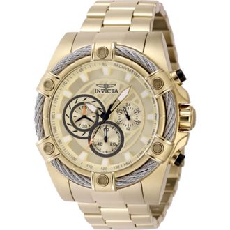 Invicta Bolt Chronograph GMT Quartz Gold Dial Mens Watch 48866
