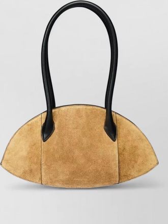 Nina Ricci shoulder bag structured suede nylon silk