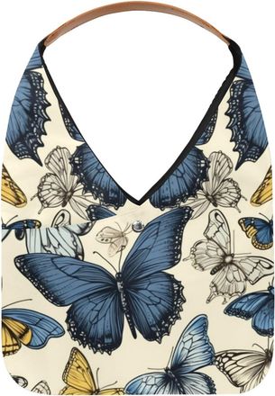 Generic Butterfly Reusable Lightweight Grocery Bags - Foldable Into Compact Pouch, Washable & Sturdy, Multipurpose for Shopping and Travel