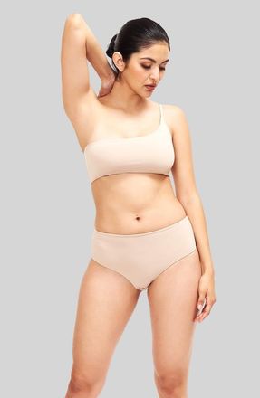 Sauipe Swimwear Serena One Shoulder Bikini Top in Camel at Nordstrom, Size Medium