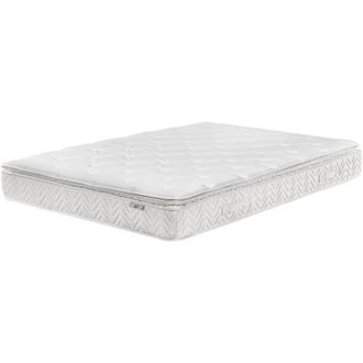 Beliani Colch&oacute;n De Muelles Embolsados Tejido De Bamb&uacute; Blanco 180 X 200 Cm 5 Zonas Medio Firme Funda Extra&iacute;ble Luxus