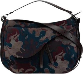 Dior Pre-owned Printed Canvas Satchel - Dames - Vintage Schoudertas - Veelkleurig - ONE Size - Leer - Vintage