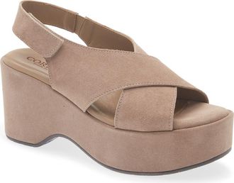 Cordani Jessie Slingback Platform Sandal in Ebano Suede at Nordstrom, Size 39